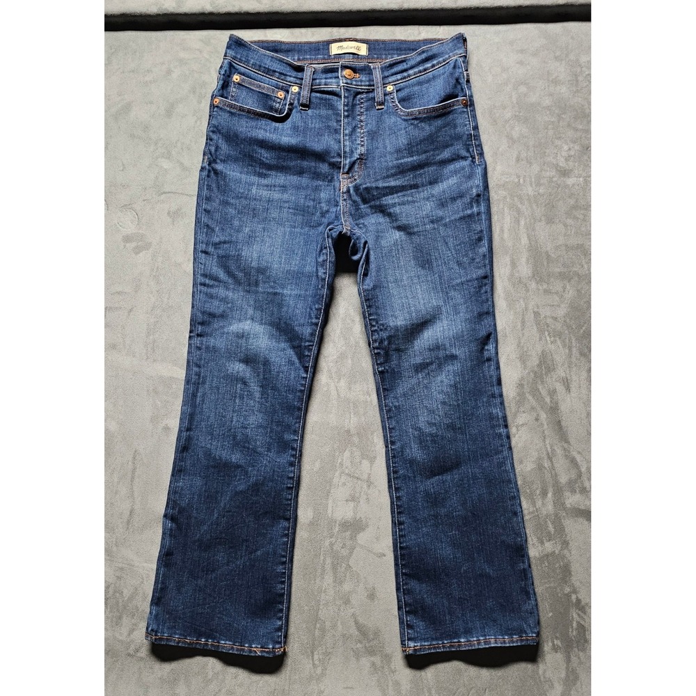 Madewell Mid-Rise‎ Kick Out Jeans 27 Dark Indigo Blue DM5875 Slim Flare Ankle